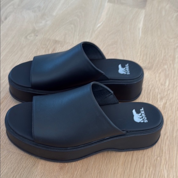 Sorel Black Slide Sandals - Picture 3 of 5